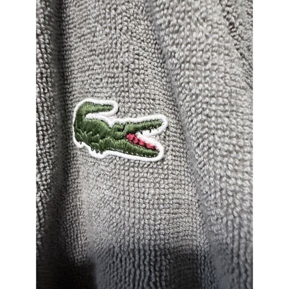 Lacoste Other - LACOSTE Mens Terry Cotton Bathrobe Light Gray One Size Alligator 🐊